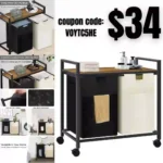 Laundry Hamper with Wheels, Laundry Basket Sorter with Shelf & 2 Pull-out Removable Bags, Clothes Hamper for Laundry Room