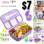 Lunch Box Kids, 1300ML with 4 Compartment&Food Picks Cake Cup