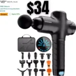 Massage Gun, Muscle Massage Gun Deep Tissue for Athletes, Portable Percussion Massager for Pain Relief – with 15 Massage Heads