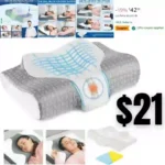 Memory Foam Pillow, 2 in 1 Contour Orthopedic Support Pillows for Neck Pain, Adjustable Ergonomic Bed Pillow for Side