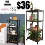 Mind Reader Bar Cart, Wine Rack, Kitchen Storage, Rolling