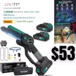 Mini Chainsaw, 6 Inch Electric Chainsaw Cordless Brushless 21V Rechargeable Batteries Powered