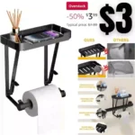 Modern Toilet Paper Holder with Phone Shelf, Toilet Paper Roll Holder Wall Mount Hanger