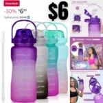 Motivational Water Bottle with Straw 2.2L Large Sports Water Jug Half Gallon Water Bottle with Time to Drink BPA Free Leakproof Water Bottles for Indoor and Outdoor