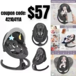 Napei Baby Swings for Infants,Bluetooth Baby Bouncer,Electric Portable Baby Swing for Newborn with 5 Speed