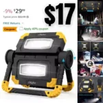 Olafus Work Light Rechargeable, 2000LM Portable Work Lights, 360 Rotation Folding Light with Stand