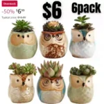 Owl Pot Ceramic Flowing Glaze Base Serial Set Succulent Plant Pot Cactus Plant Pot Flower Pot Container