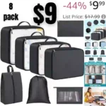 Packing Cubes for Suitcases, Durable Packing Cubes for Travel, Foldable Suitcase Organizer Bags Set