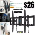 Pipishell Advanced Tilt TV Wall Mount, Wall Mount TV Bracket for Most 42–90 inch TVs up to 132 lbs