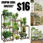 Plant Stand Indoor Wood Plant Shelf Outdoor Tiered Plant Rack for Multiple Plants 3 Tiers 7 Pots Ladder Plant Holder Plant Table for Plant Pots Boho Home Decor