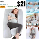 Pregnancy Pillows, U Shaped Full Body Pillow with Washable Velvet Cover, 55 Inch Maternity Pregnancy Pillows for Sleeping