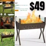 Rectangular Fire Pit for Outside, Outdoor Wood Burning Fire Pit for Patio Backyard Garden Deck Camping