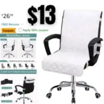 Reversible Office Chair Cover Water Resistant Dining Chair Cover Soft Desk Computer Chair Slipcover with Anti-Slip Buckle for Armchair or Armless Chair