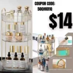 Rotating Makeup Organizer for Vanity, Spinning Cosmetics Storage for Bathroom Countertop