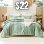 Sage Green Comforter King Size, Boho Tufted Comforter with Jacquard Pom Design, Dots Shabby Chic Bed Set, Lightweight 3 Pieces Bedding for All Season