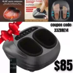 Shiatsu Foot Massager Machine with Soothing Heat, Multi-Level Deep Kneading Therapy Air Compression