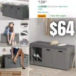 Shoe Bench Bench with Removable Cushion, Storage Bench with 3 Drawers, Multifunctional Wood Shoe Organizer Bench for Entryway