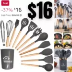 Silicone Cooking Utensils Kitchen Utensil Set, 12 PCS