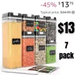 Simply Gourmet Food Storage Containers for Kitchen Organization – Pack of 7 BPA