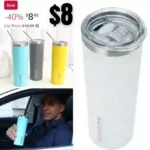 Skinny Tumbler with Lid 20 oz Stainless Steel Vacuum Insulated Double Wall Travel Coffee Water Tumblers Cup,White