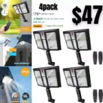 Solar Lights Outdoor 171 Led Lamp Wireless Waterproof Solar Flood Light Security Motion Sensor Lighting for Patio