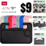 Steering Wheel Desk Tray for Eating, Laptops – Hooks Onto Most Vehicle Steering Wheels, Road Trip Accessory