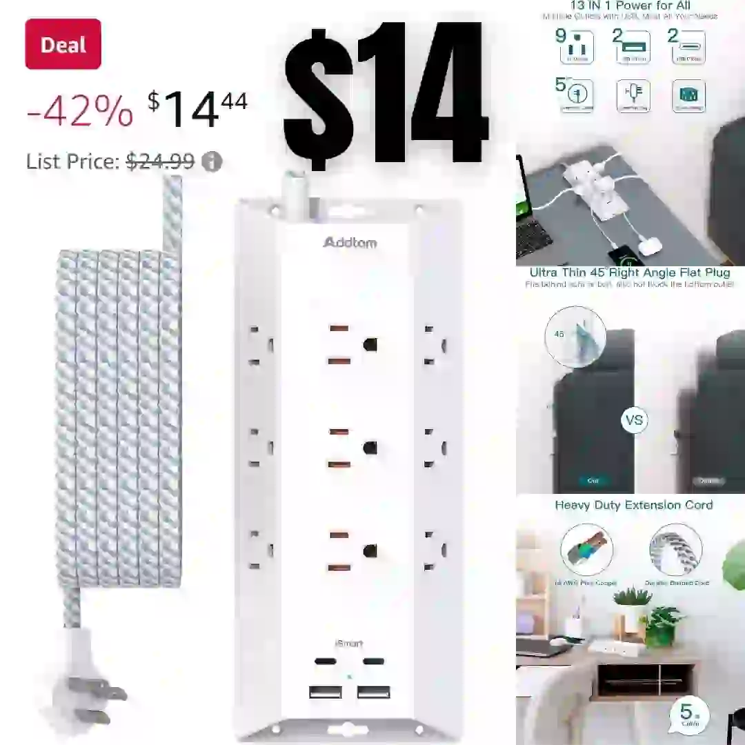 Eneru Bedside Lamps for Bedrooms Nightstand – Set of 2 with USB C Charging Ports