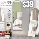 Sweetcrispy Arched Full Length Mirror 59×16 Full Body Floor Mirror Standing Hanging or Leaning Wall