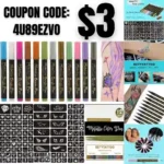 Temporary Tattoo Markers for Skin – Tattoo Pens for Body & Face Art with 111 Tattoo Stencil Papers, 12 Pens Make Bold and Fine Lines