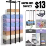 Towel Racks for Bathroom, 3 Bar Towel Rack Wall Mounted for Bathroom Towel Storage, Metal Bathroom Towel Holder for Large Rolled Towels