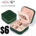 Travel Velvet Jewelry Box with Mirror, Mini Gifts Case for Women Girls
