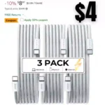 USB C Cable to USB C for Safe Certified 60W 3-Pack 6.6ft USBC to USBC Cable Type C Fast Charging Charger Cable Cord for iPhone 15 Pro