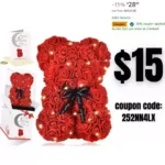 Valentines Day Gifts, Rose Bear with Box ’10inch’, Gifts for Women Mom Wife Gifts