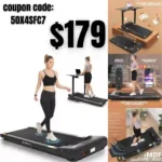 Walking Pad Treadmill Under Desk Folding Treadmill 300lb Weight Capacity, Portable 2 in 1 Desk Treadmills for Home Office