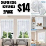 White Lace Valance for Window, Floral Sheer Swag Valances for Kitchen and Dining Room Decoration