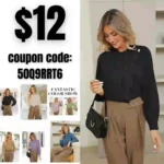 Womens Fashion Long Sleeve Blouse Office Loose Trendy Casual Work Shirt Tops Khaki