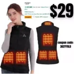 Womens Heated Vest, 5IN1 Controller Rechargeable Electric Heating Jacket Coat Vests