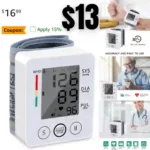 Wrist Blood Pressure Monitors for Home Use, Automatic Digital Blood Pressure Machine with Large LCD Display Dual Users Mode