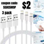 iPhone Charger 3Pack Apple MFi Certified, Lightning Cable 6FT