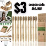 10 Count Bamboo Toothbrushes (Toothbrush Soft+Toothbrush Medium) Charcoal Toothbrushes