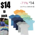 10pack Multipack Short Sleeve T-Shirt Tee 100% Organic Cotton Infant Baby