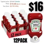 12PACK Heinz Ketchup Forever Full Inverted Bottle