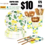 175PCS Disposable Plates Set, Party Plates and Cups and Napkins Sets
