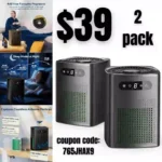 2 Pack Air Purifiers for Home Bedroom, H13 True HEPA Filter for Home large Room