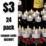 24PACK Flameless Votive Candles Lamp Realistic and Bright Flickering Holiday Gift Long Lasting 150Hours for Seasonal
