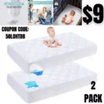 2PACK Cute Castle Baby Waterproof Crib Mattress Protector