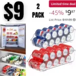 2PACK Simple Houseware Soda Can Organizer for Pantry  Refrigerator