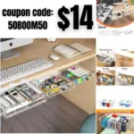 3 Pack Under Desk Drawer Organizer, Slide Out Desk Drawer, Clear Plastic Drawer Under Desk for Office