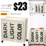 3 Section Laundry Basket with Wheels Large Laundry Hamper with Lid laundry Sorters