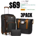 3PACK Softside Luggage Sets 3 Piece, Expandable Carry on Luggage